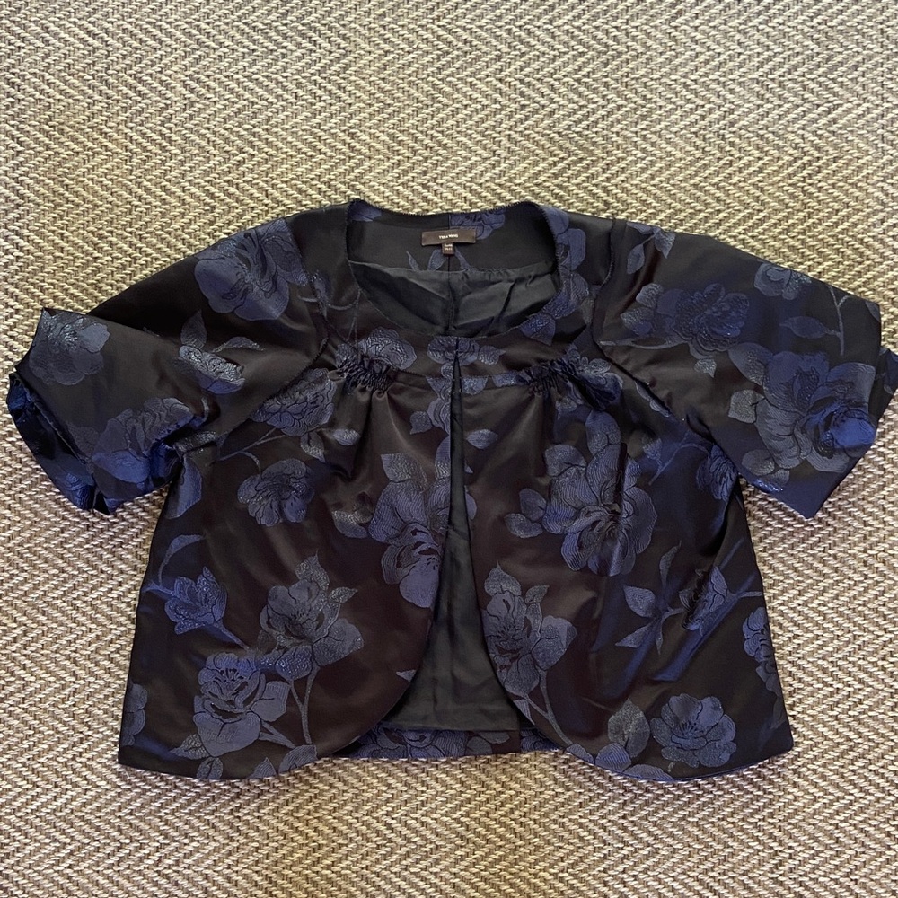 Vera Wang Black and Blue Floral Jacket